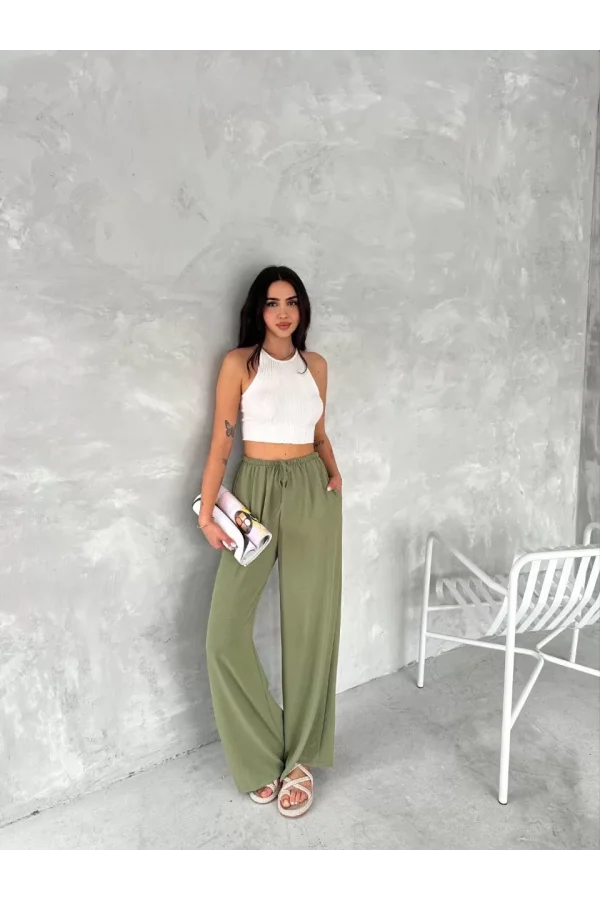 Ayrobin Oversize Kadın Pantalon - Mint Yeşili