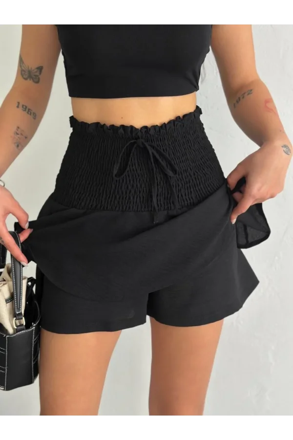 Ayrobin Şortlu Etek - Siyah
