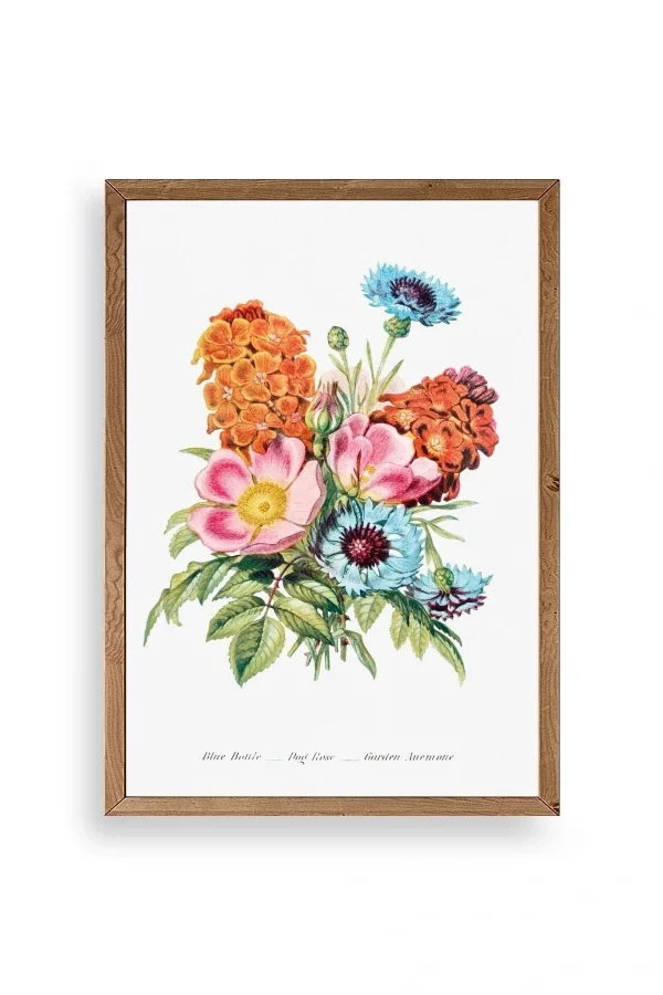 Bahar Çiçekleri Ahşap Çerçeveli Tablo