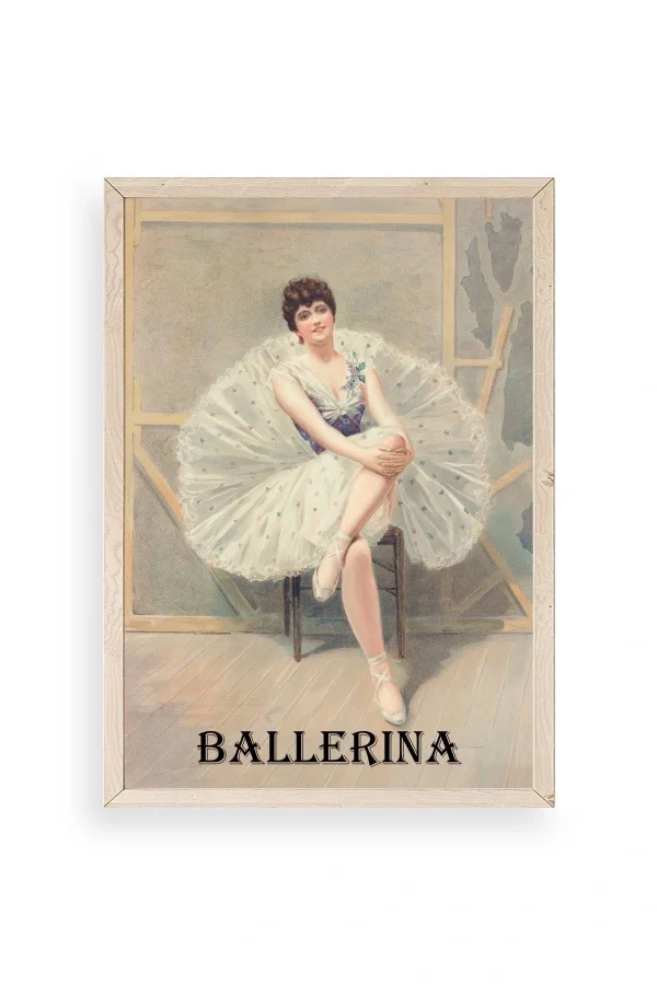 Ballerina Ahşap Çerçeveli Tablo