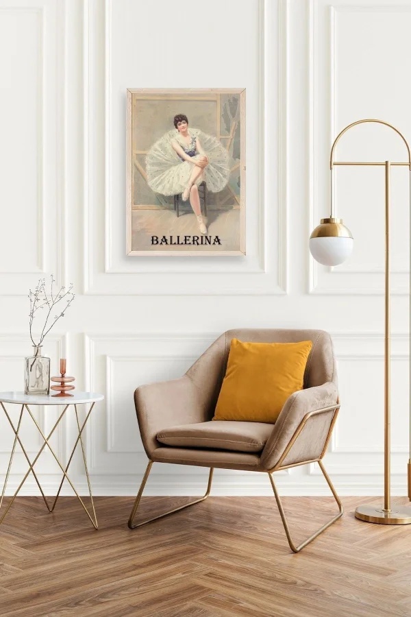 Ballerina Ahşap Çerçeveli Tablo