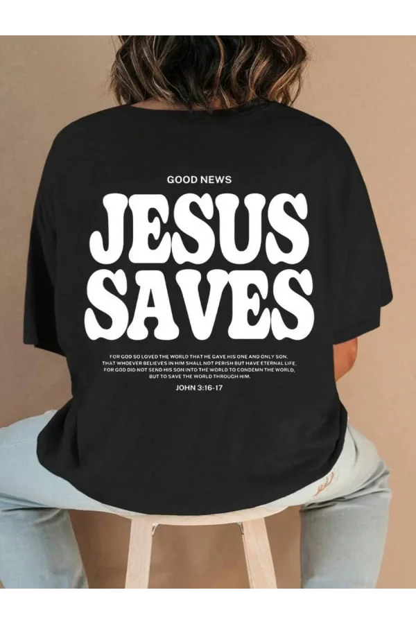 Baskılı Kadın T-shirt - Siyah