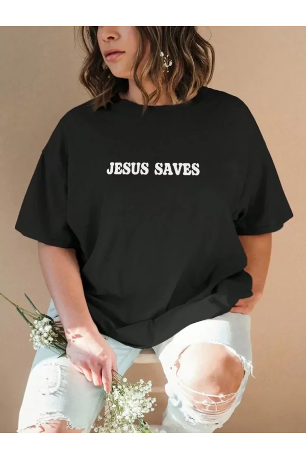 Baskılı Kadın T-shirt - Siyah