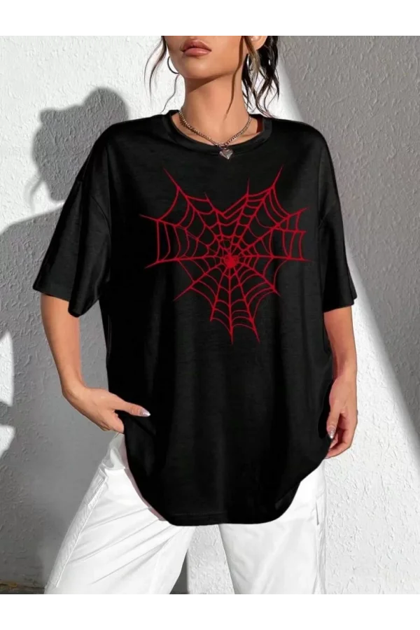 Baskılı Kadın T-shirt - Siyah