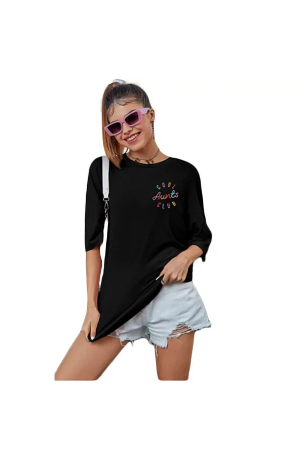 Baskılı Kadın T-shirt - Siyah