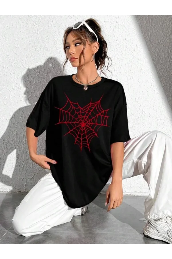 Baskılı Kadın T-shirt - Siyah