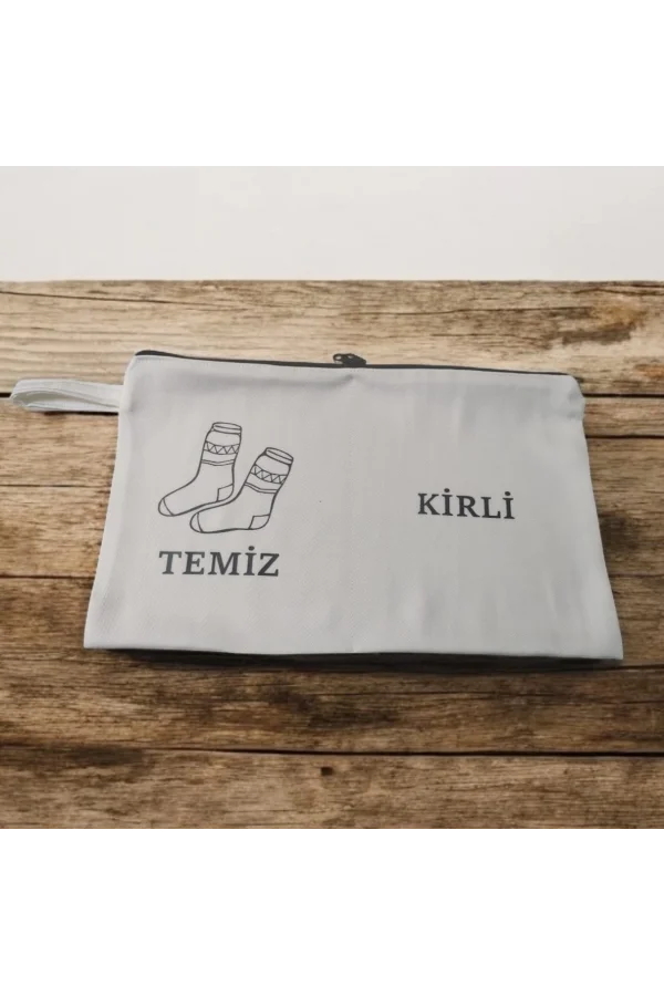 Baskılı Kirli-Temiz Seyahat (Çorap) Torbası