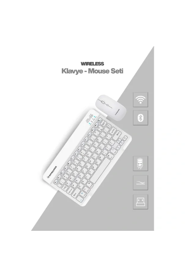 Beyaz Kablosuz Klavye Ve Mouse Seti