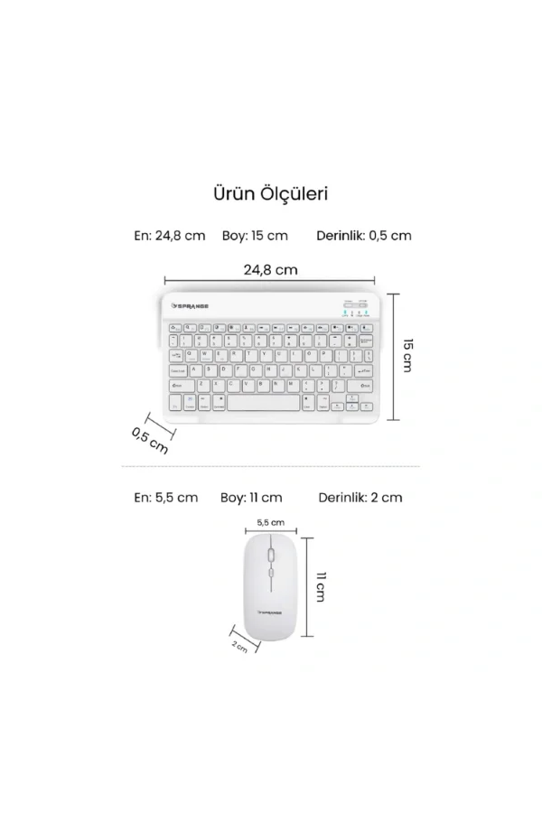 Beyaz Kablosuz Klavye Ve Mouse Seti