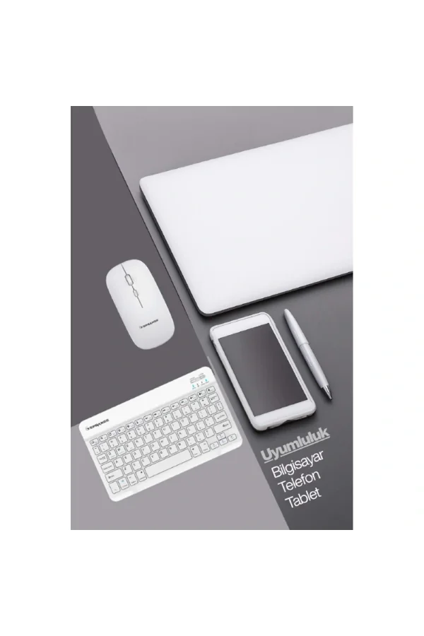 Beyaz Kablosuz Klavye Ve Mouse Seti