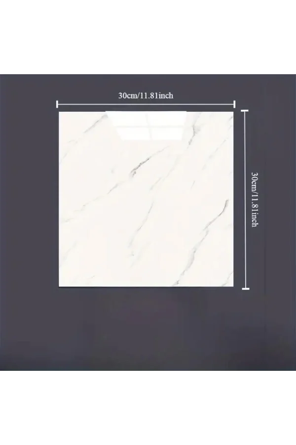 Beyaz Mermer Desenli Alüminyum Plastik Duvar Sticker (30x30)