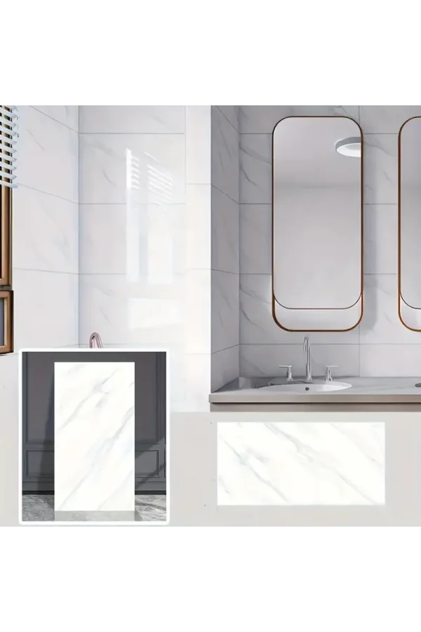 Beyaz Mermer Desenli Alüminyum Plastik Duvar Stickerı