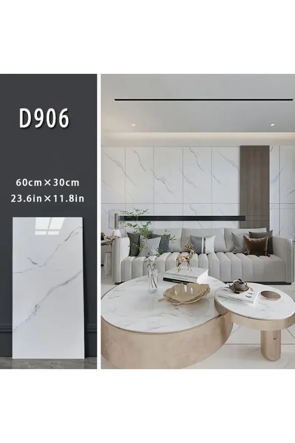 Beyaz Mermer Desenli Alüminyum Plastik Duvar Stickerı