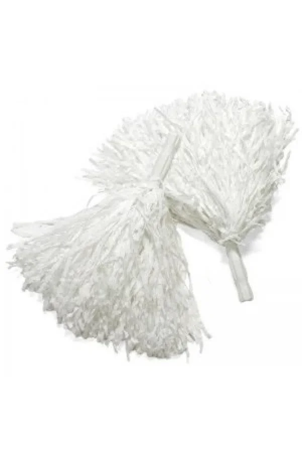 Beyaz Renk Gösteri Ponponu Çift