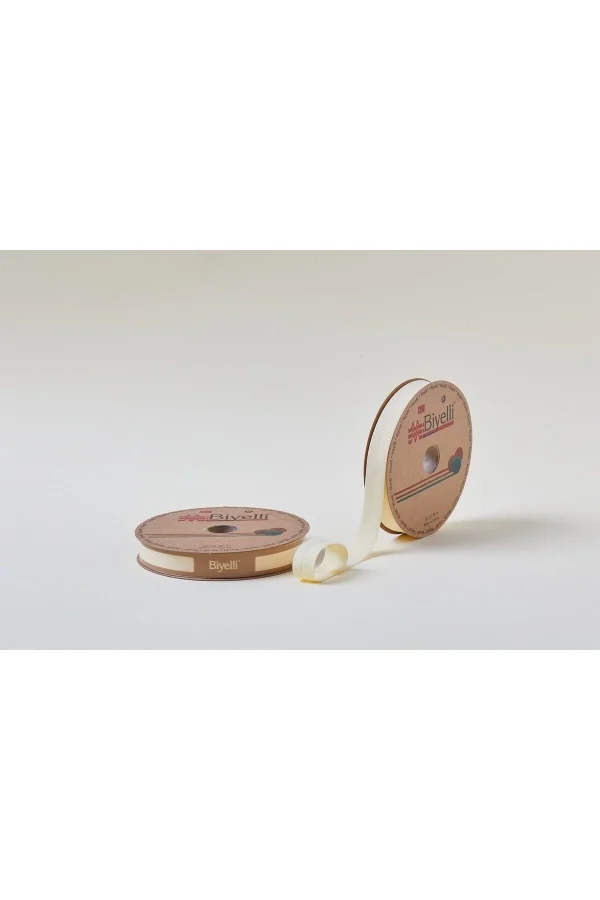 Biye Koton Katlı D06 Sarı 2 cm 25 Metre %65 Koton %35 Polyester