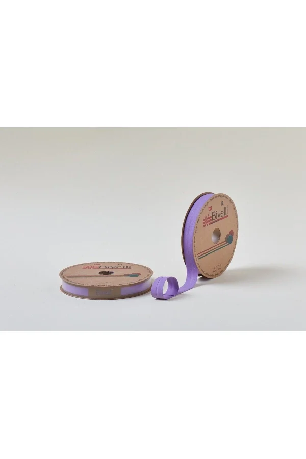 Biye Koton Katlı D51 Açık Mor 2 cm 25 Metre %65 Koton %35 Polyester