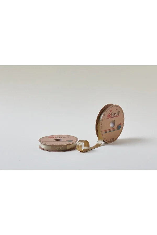 Biye Saten Katlı 035 Kahverengi 2 cm 25 Metre %100 Polyester