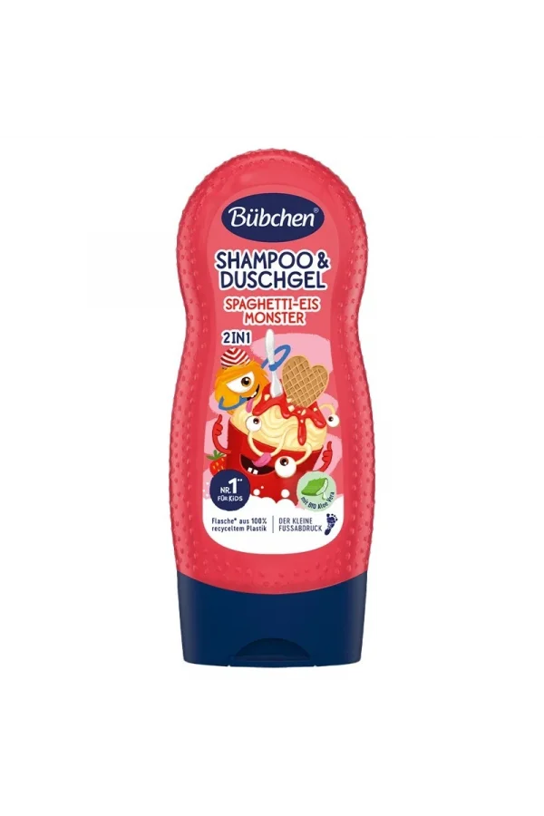 Bübchen Çocuk Şampuan&Duş Jeli 2 in 1 Spaghetti-Eis Monster 230 ml