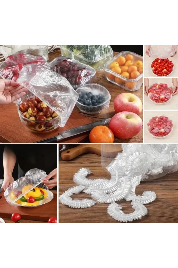 BUFFER® 100 Adet Tazeliği Koruyan Tencere ve Tabak Bonesi  Çok Amaçlı Kullan At Tabak Bonesi