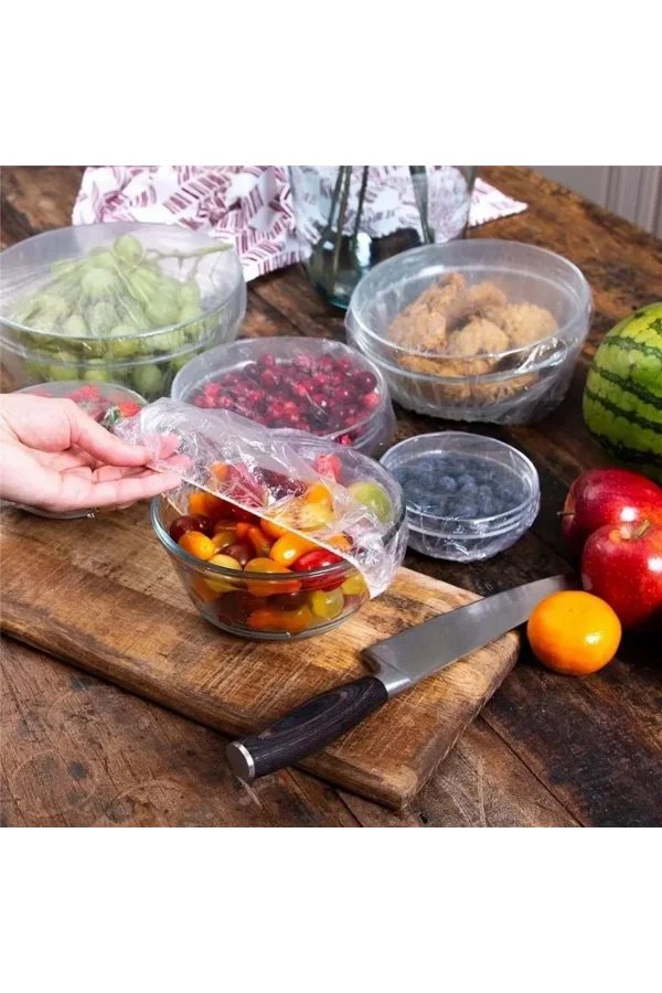 BUFFER® 100 Adet Tazeliği Koruyan Tencere ve Tabak Bonesi  Çok Amaçlı Kullan At Tabak Bonesi