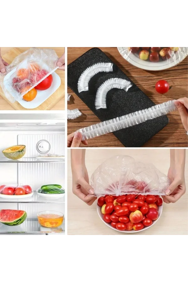 BUFFER® 100 Adet Tazeliği Koruyan Tencere ve Tabak Bonesi  Çok Amaçlı Kullan At Tabak Bonesi