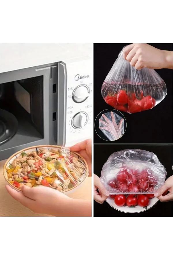 BUFFER® 100 Adet Tazeliği Koruyan Tencere ve Tabak Bonesi  Çok Amaçlı Kullan At Tabak Bonesi