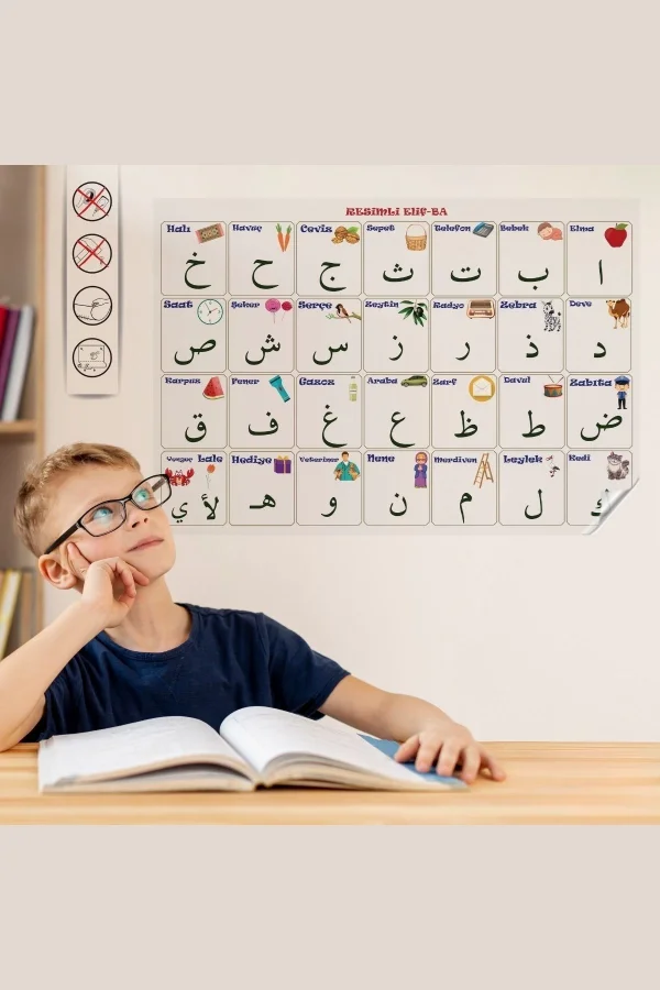 BUFFER® 100x150 cm Statik Kağıt Elif-Ba Öğrenme Tahtası