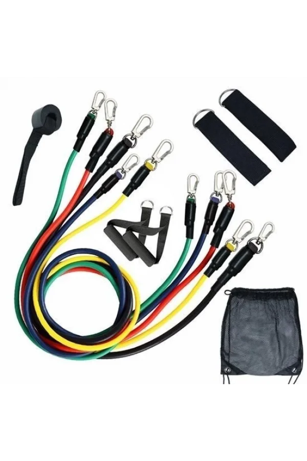 BUFFER® 11 Parça Lateks Egzersiz Bandı Çekme Halatı Egzersiz Seti