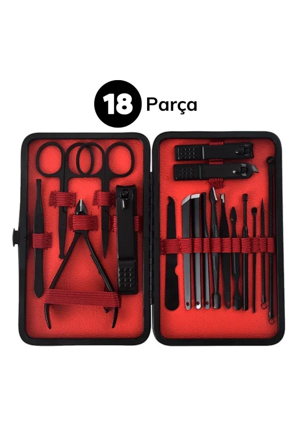 BUFFER® 18 Parça Çanta Tipi Manikür Pedikür Tırnak Bakım Seti