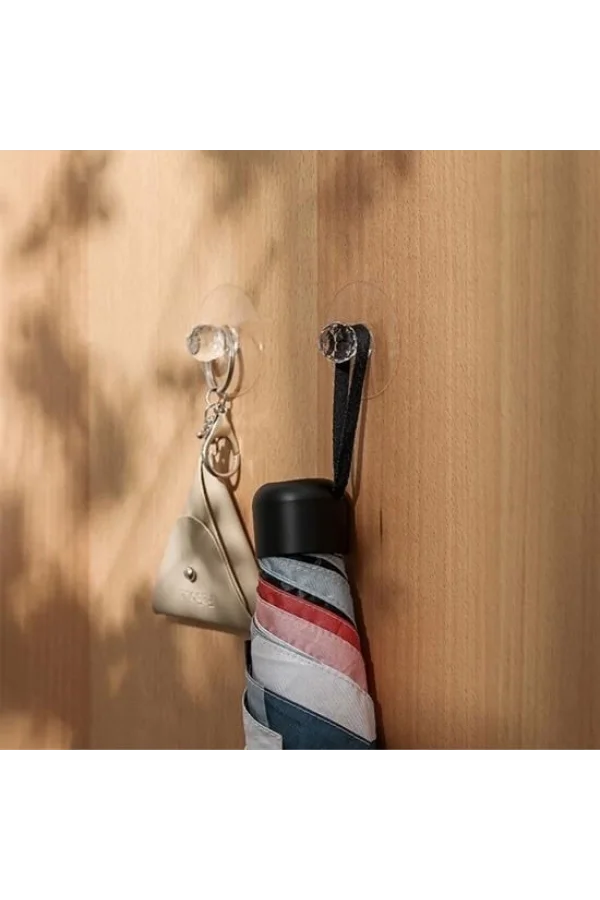 BUFFER® 2 Adet Kristal Kendiliğinden Güçlü Yapışkanlı Kulp Askısı Tutma Kolu