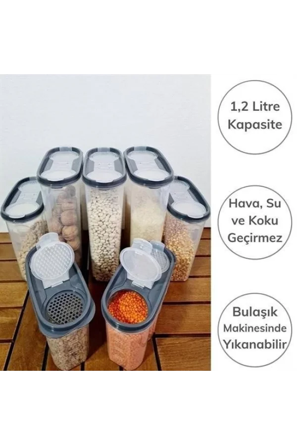 BUFFER® 2 Kapaklı Ölçekli Erzak Saklama Kabı - 1,2 Litre - SA930