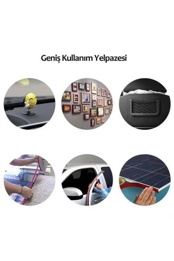 BUFFER® 2 Metre Güçlü Yapışkanlı Çift Taraflı Slikon Pratik Şeffaf Bant