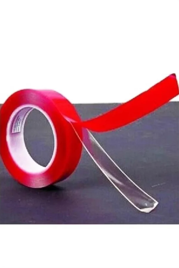 BUFFER® 2 Metre Güçlü Yapışkanlı Çift Taraflı Slikon Pratik Şeffaf Bant