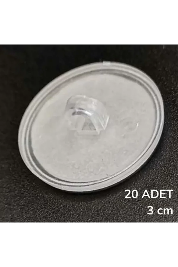 BUFFER® 20 Adet Şeffaf Yuvarlak 3 Cm Çaplı Güçlü Disk Yapışkanlar