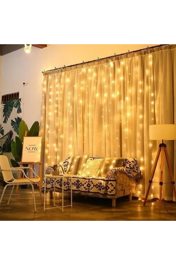 BUFFER® 2x2 Metre 320 Led 8 Fonskiyonlu Dekoratif Led Günışığı Perde