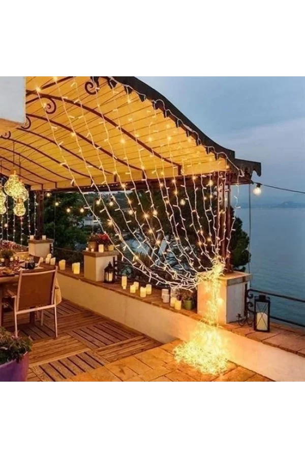 BUFFER® 2x2 Metre 320 Led 8 Fonskiyonlu Dekoratif Led Günışığı Perde