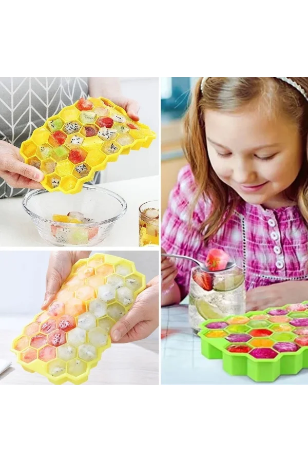 BUFFER® 37 Bölmeli Slikon Petek Şeklinde Buz Kalıbı