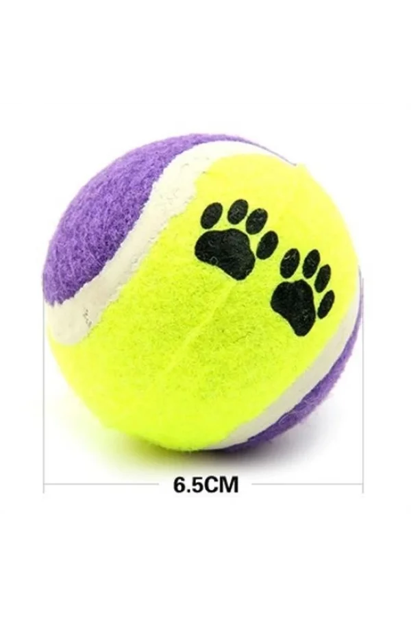 BUFFER®  3lü Renkli Desenli Tenis Topu Kedi Köpek Oyuncağı