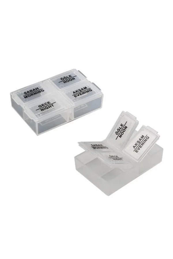 BUFFER® 4 Öğün Günlük Hap İlaç Saklama Taşıma Kutusu İlaç Hatırlatıcı