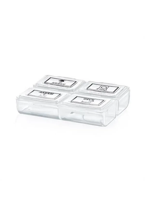 BUFFER® 4 Öğün Günlük Hap İlaç Saklama Taşıma Kutusu İlaç Hatırlatıcı