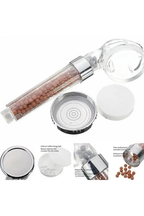 BUFFER® %50 Su Tasarruflu ve Arıtmalı Doğal Taşlı Banyo El Duş Başlığı