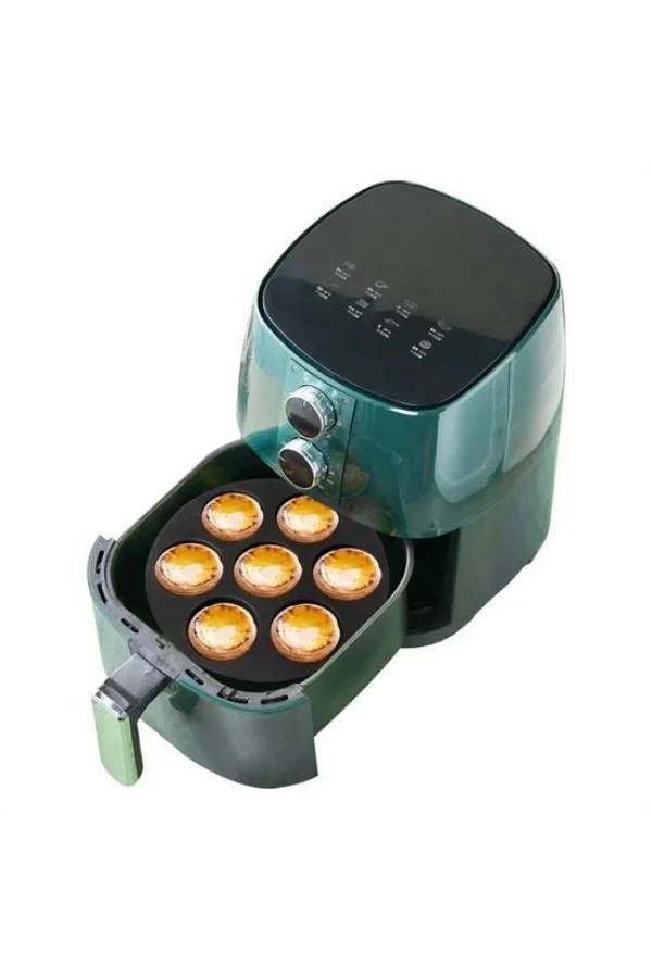 BUFFER® 7 Gözlü Silikon Çok Amaçlı Airfryer Muffin Cupcake Kek ve Çörek Pişirme Kalıbı