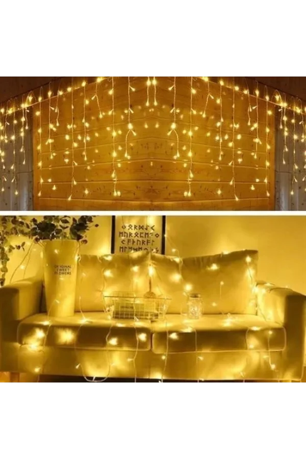 BUFFER® 8 Fonksiyonlu 16 Saçaklı Perde Led 3 x 1 (Günışığı)
