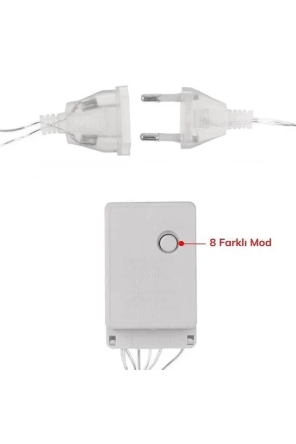 BUFFER® 8 Fonksiyonlu 16 Saçaklı Perde Led 3 x 1 (Günışığı)