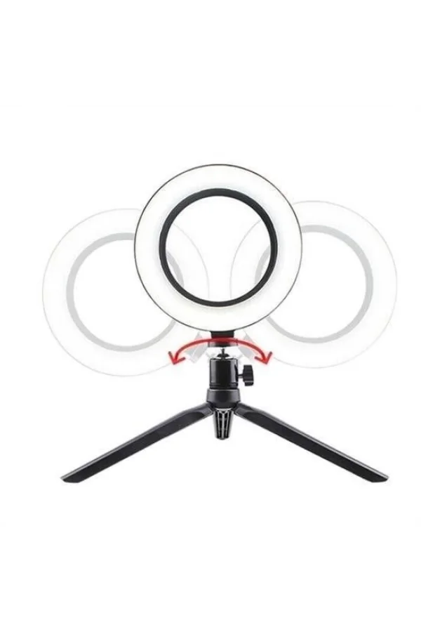 BUFFER® 8inç 20cm Youtube Instagram Tiktok Selfie  Stüdyo Video Fotoğraf Ring Light  Tripod Led Halk