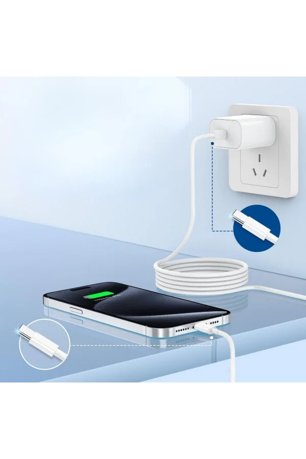 BUFFER® Apple 15/15 Pro Type-C to Type-C Hasır Örgü Hızlı Şarj Kablosu (1m)