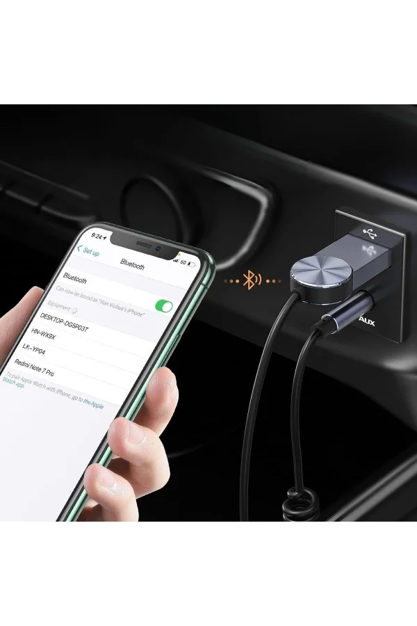 BUFFER® Araba için Bluetooth Aux Alıcısı Wireless Araç Kiti