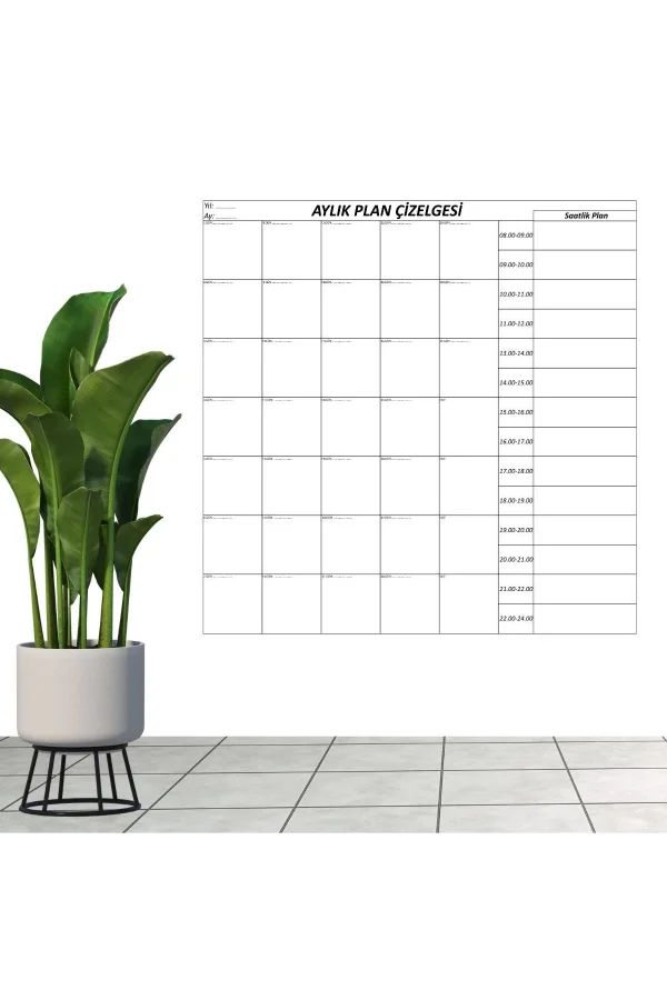 BUFFER® Aylık Planlayıcı Manyetik Duvar Stickerı Takvim Plan Çizelgesi