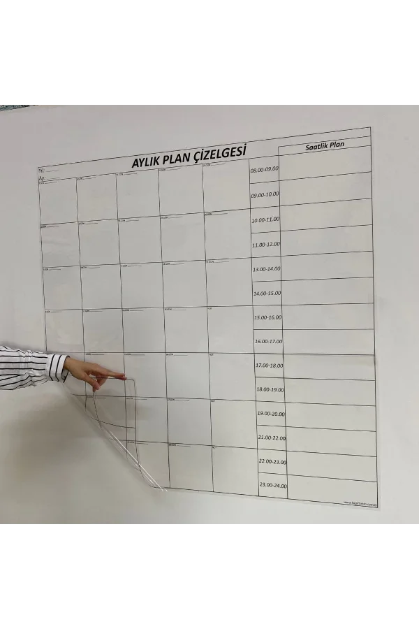 BUFFER® Aylık Planlayıcı Manyetik Duvar Stickerı Takvim Plan Çizelgesi