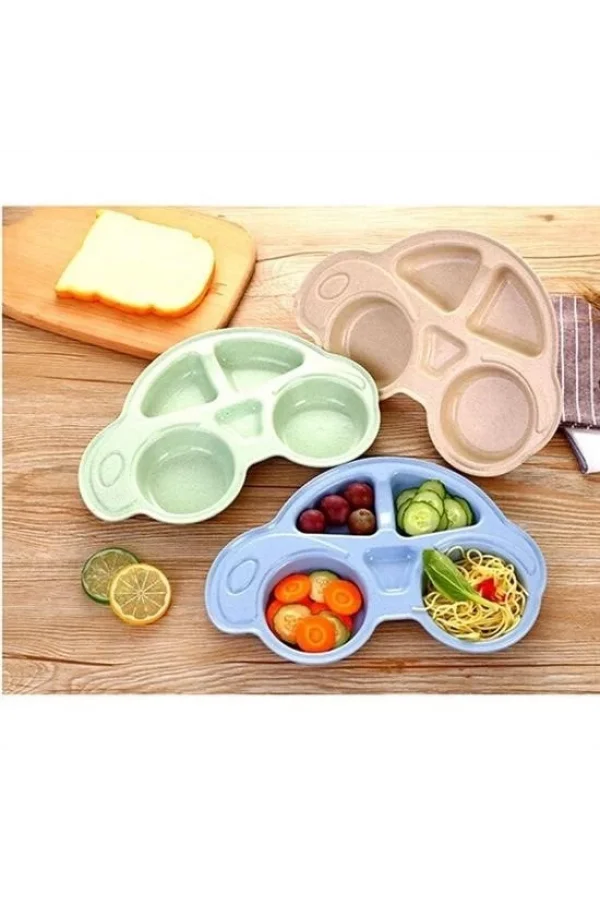 BUFFER® Bebekler İçin Araba Şeklinde Sevimli Mama Tabağı Çocuk Tabldot